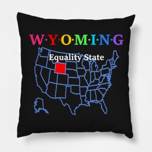 Wyoming, USA. Equality State. (With Map) Pillow