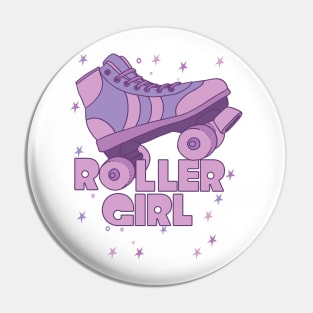 Roller Girl Roller Skating Derby Pink Lavender Pin