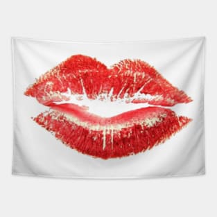 Beautiful Red Kiss Isolated Tapestry