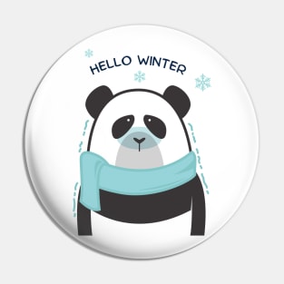 Hello winter - funny panda Pin