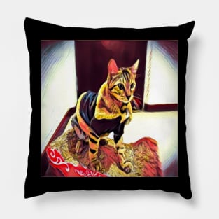 CAT TIGER JACKET Pillow