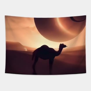 Camel Desert Planet Tapestry