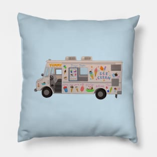 Ice Cream Truck Digital Illustration (Gradient shading) Pillow