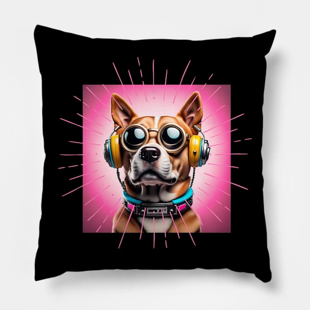 Beige futuristic dog Pillow by Studio468