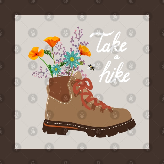 Take a Hike Hiking Boot with Flowers by brittanylane