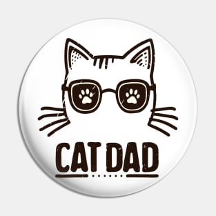 Retro black Cat Dad Pin