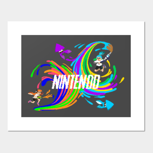 pixel splatoon nintendo posters