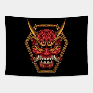 japanese ornated hannya oni mask Tapestry