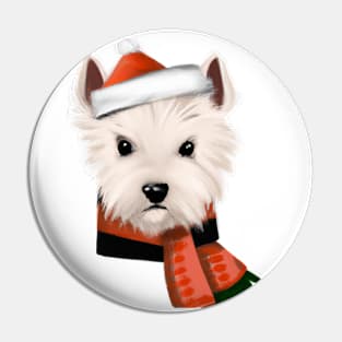 Cute West Highland White Terrier Drawing Pin