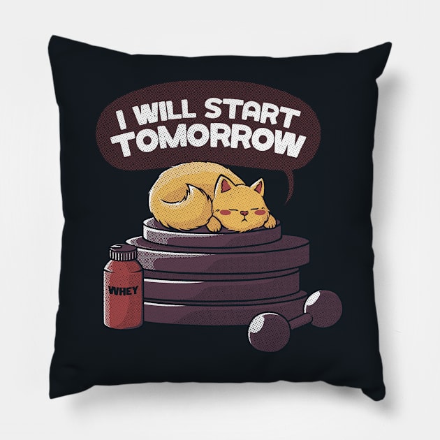 I will start tomorrow black by Tobe Fonseca Pillow by Tobe_Fonseca