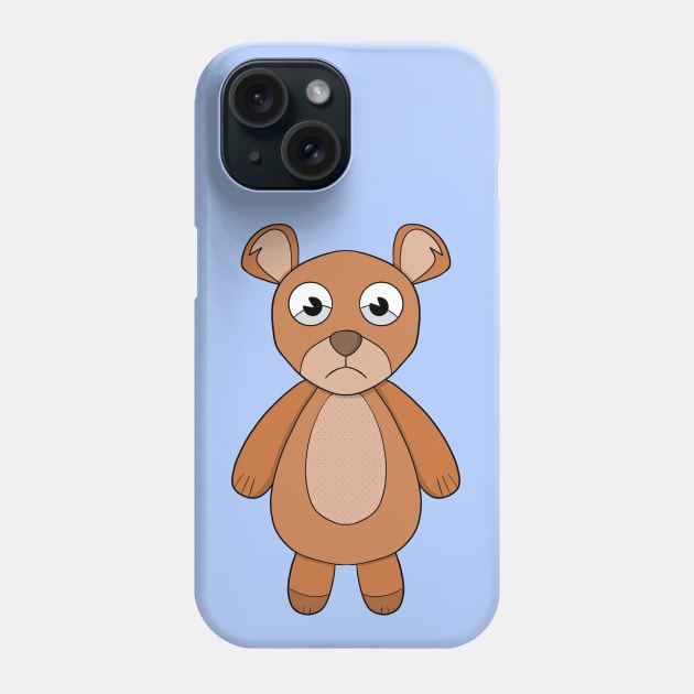 Teddy bear with scared look Phone Case by DiegoCarvalho