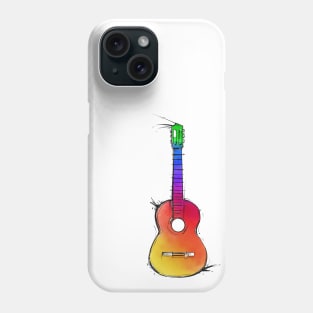 rainbow colors guitar Phone Case