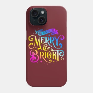 watercolor may your days be merry and bright Phone Case