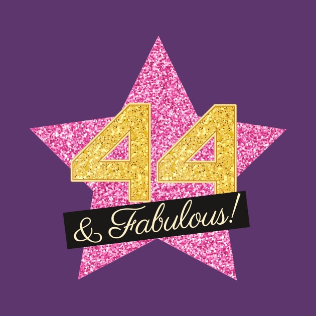 44th Birthday Gifts Women Fabulous - Pink Gold by BetterManufaktur