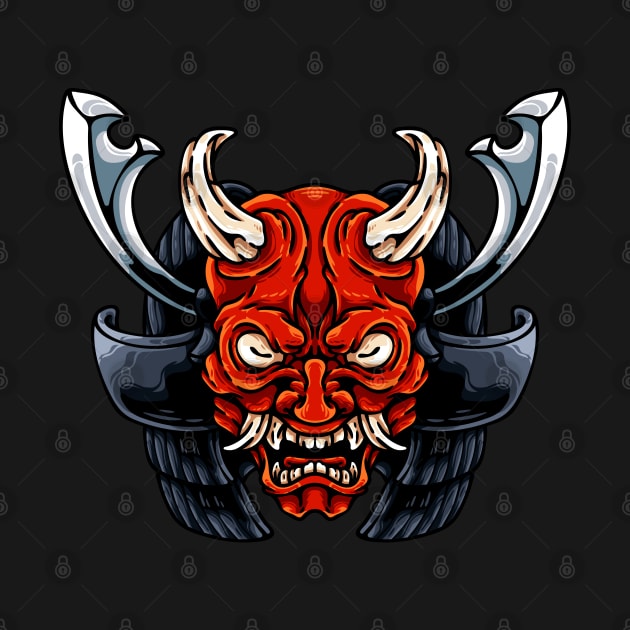 Oni And Samurai Helmet by andhiika