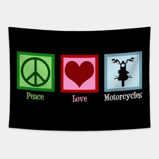 Peace Love Motorcycles Tapestry