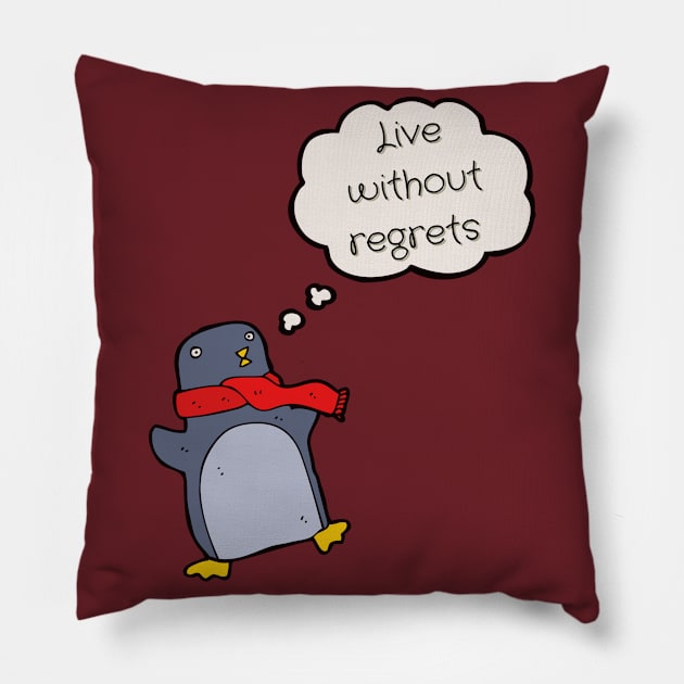 penguin thoughts Pillow by Ba-Da-Boo