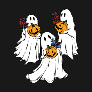 Ghost and pumpkins halloween T-Shirt