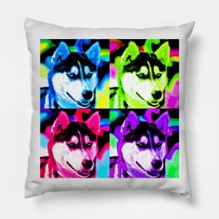 Siberian Husky - Pop Art Design Pillow