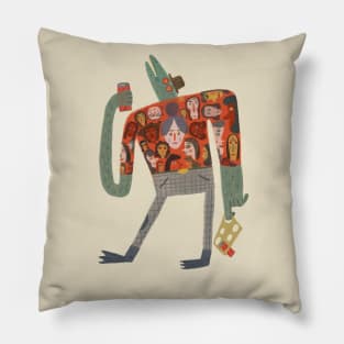 Funny Hippie Lizard Pillow