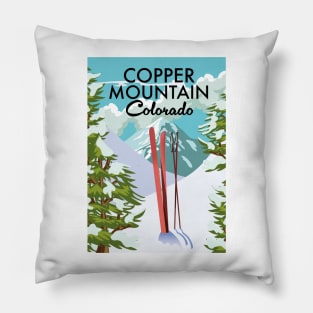 Copper Mountain Colorado Ski poster Pillow