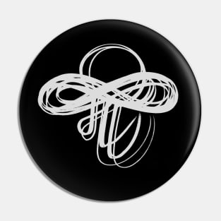 Marathi Text Spells Like English Pronoun ME  and the Meaning is I am. It is Combined with an Infinity Symbol to Express the thought that I am  Infinite, I am Universe. Colored in White Pin