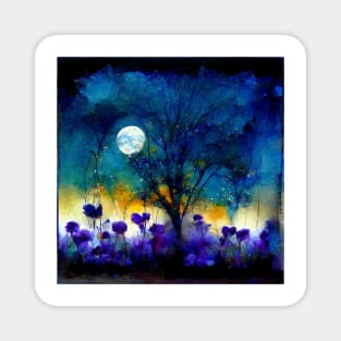 Moon Wisteria Midnight Garden Magnet