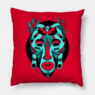 Turqred African Mask 1 Pillow