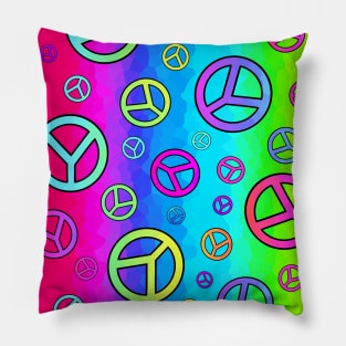 Psychedelic Peace Symbol - Peace Sign Art Pillow