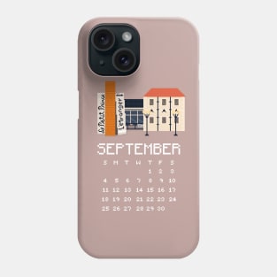 September 2022 Calendar Pixel Art Phone Case