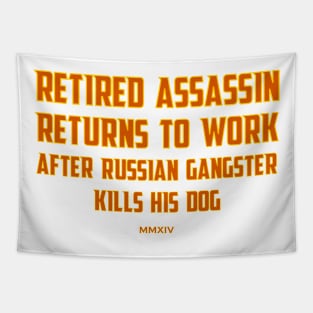 Retired Assassin Returns to Work, Be Kind to Dogs Tapestry