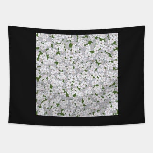 White Hawthorn Blossom Pattern Tapestry