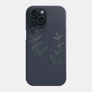 Abstract Branches With Leaves - Green Phone Case