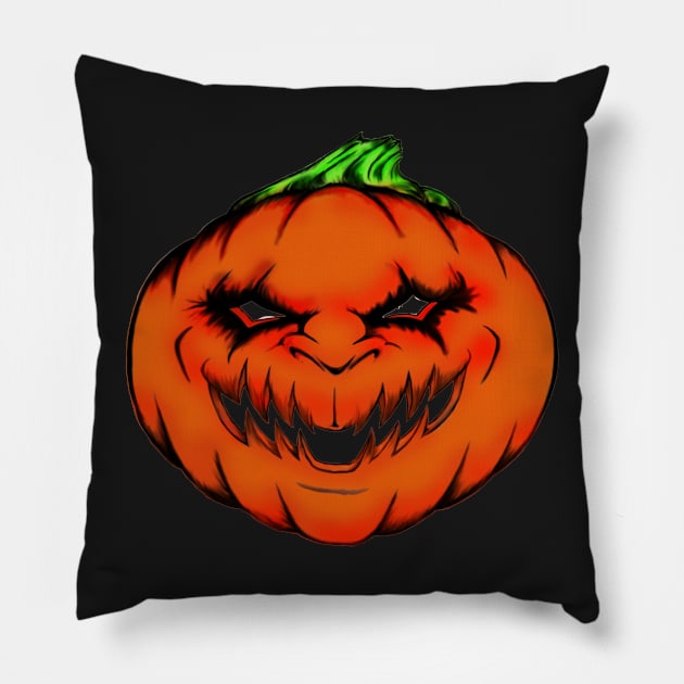 Pumpkin Head Pillow by eamaldonado1972