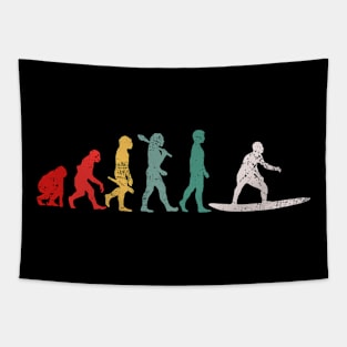 Surfing Evolution Retro Tapestry