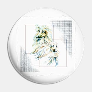 Afghan Hound colour accented graphite. Pin