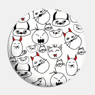 Evil Pussies Black and White Cats Pin