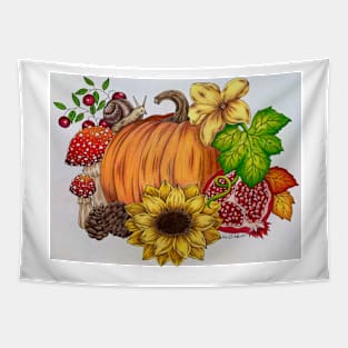 Autumn’s Bounty Fall Collage Tapestry