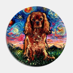 Ruby Cavalier King Charles Spaniel Night Pin