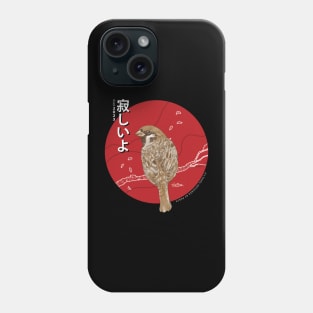 Japanese Birds "it's lonely" t-shirt Phone Case