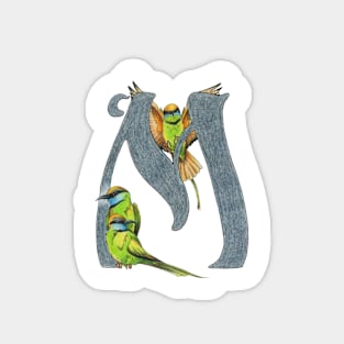 Avian Alphabet M - Green bee-eater Magnet