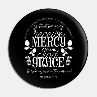 Hebrew 4:16 quotes with floral art black ver Pin