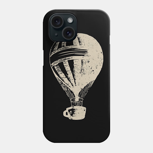 Coffee Hot Air Balloon Vintage Adventure Phone Case by Foxxy Merch