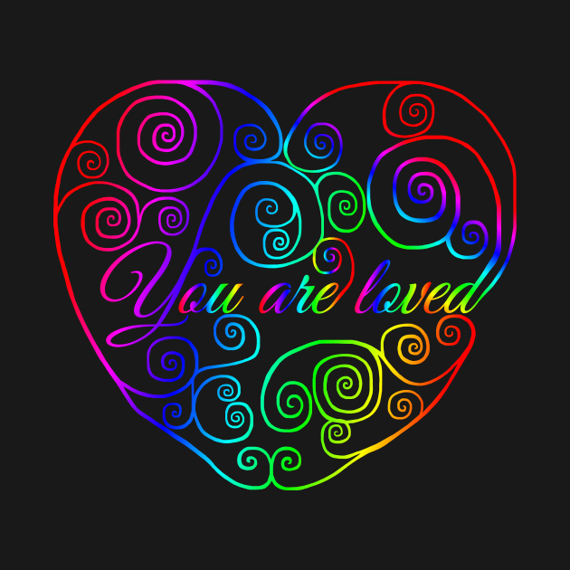 Rainbow You Are Loved Heart by Art by Deborah Camp