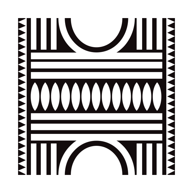 African Geometric Pattern Black and White by Inogitna Designs