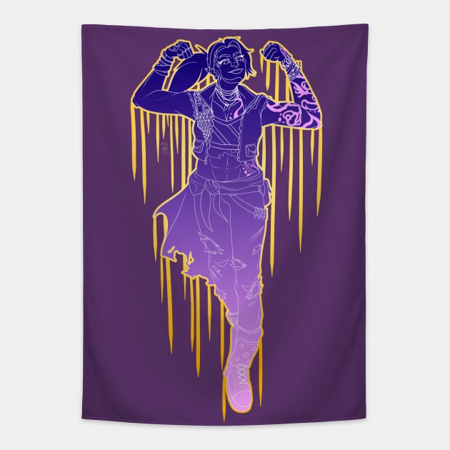Amara, the Tiger of Partali (Gradient Version) Tapestry by snoozyfern