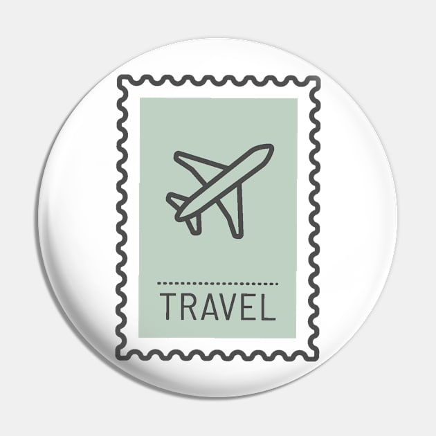 Postage Stamps of Traveling, Funny Airplane Icon Pin by Islanr