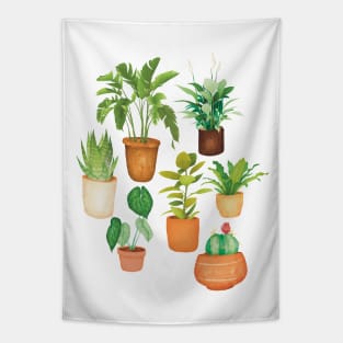 Plant Pots Lover Design Illustration Tapestry