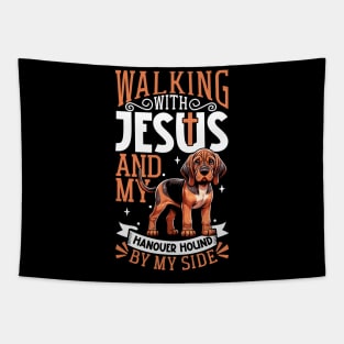 Jesus and dog - Hanoverian Hound Tapestry