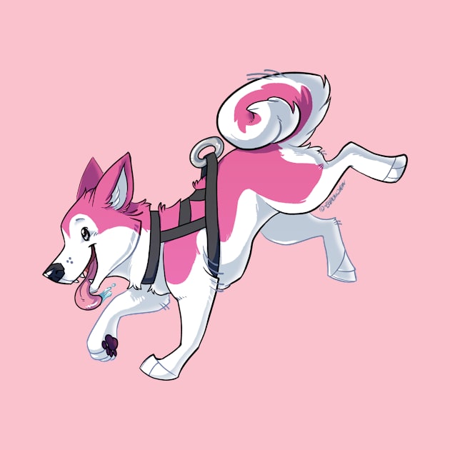 Pink Husky Running by Eevachu